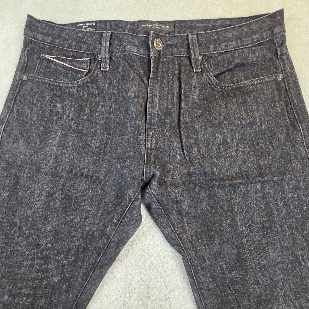 Cult of Individuality Rocker Slim Japanese Selvedge Denim Jeans Black Mens 36x32